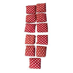 Vintage Handmade Red Polka Dot Bean Bags Lot of 11 - Fabric Toys